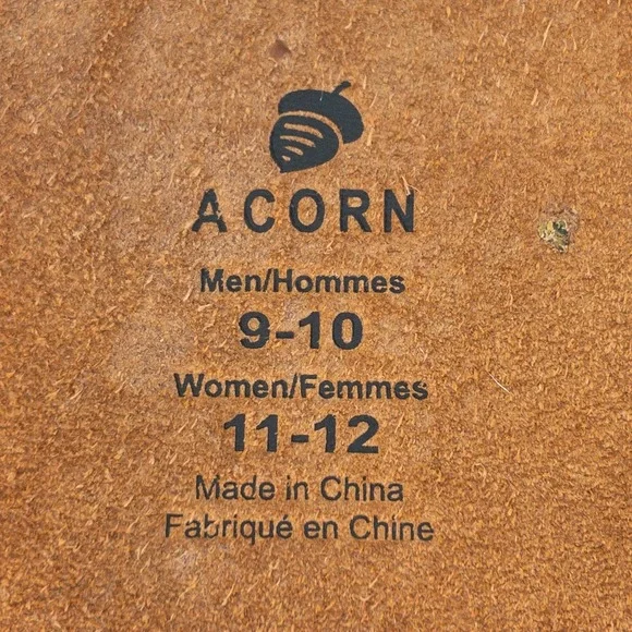 Acorn Slipper Socks Mens Size 9-10 (Womens 11-12) Gray Wool Suede Tall Slouch - Picture 2 of 9